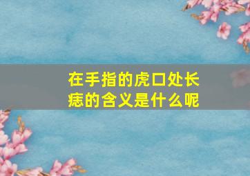 在手指的虎口处长痣的含义是什么呢,右手虎口有痣代表什么