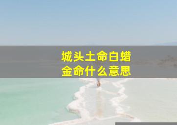 城头土命白蜡金命什么意思,白蜡金命