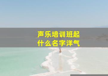 声乐培训班起什么名字洋气,声乐培训班取名