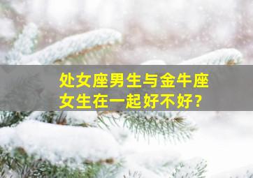 处女座男生与金牛座女生在一起好不好？,处女座男生与金牛座女生在一起好不好呢