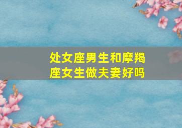 处女座男生和摩羯座女生做夫妻好吗,处女座男生和摩羯座女生处对象好不好谈恋爱合适吗