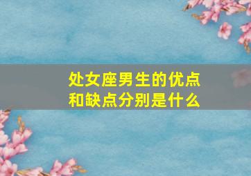 处女座男生的优点和缺点分别是什么,处女座的男生的优点及缺点