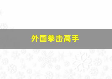 外国拳击高手