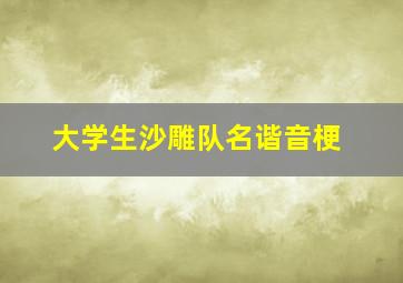 大学生沙雕队名谐音梗,沙雕又有创意的小组名有哪些