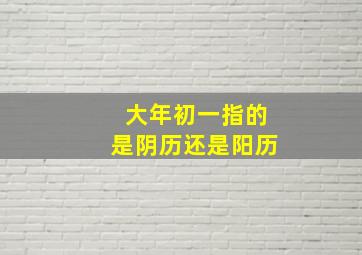 大年初一指的是阴历还是阳历,大年初一指的是春节吗