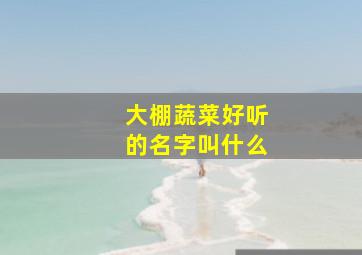 大棚蔬菜好听的名字叫什么,蔬菜大棚起个响亮的名字