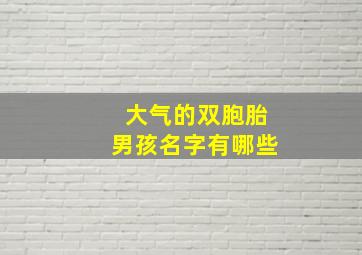 大气的双胞胎男孩名字有哪些