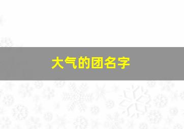 大气的团名字,有气势的团名