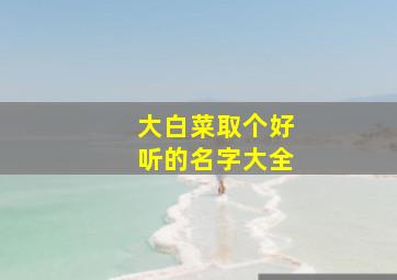 大白菜取个好听的名字大全,大白菜取个好听的名字大全两个字