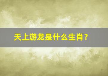 天上游龙是什么生肖？