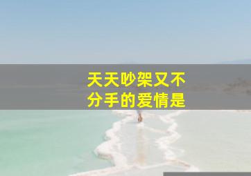 天天吵架又不分手的爱情是,夫妻之间天天吵可就是不分开到底是为了什么