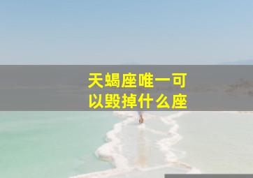 天蝎座唯一可以毁掉什么座,能毁掉天秤座的星座