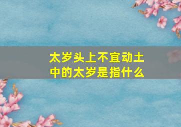 太岁头上不宜动土中的太岁是指什么,为啥说太岁头上不能动土