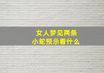 女人梦见两条小蛇预示着什么