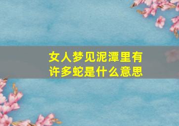 女人梦见泥潭里有许多蛇是什么意思,女人梦见很多泥巴