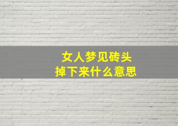 女人梦见砖头掉下来什么意思,女人梦见砖头是什么意思