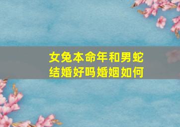 女兔本命年和男蛇结婚好吗婚姻如何,女属兔男属蛇结婚好吗