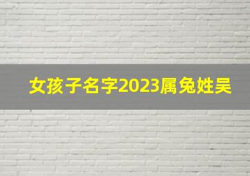 女孩子名字2023属兔姓吴,2023年属兔的女孩名字知书达理生动好动的女孩名字