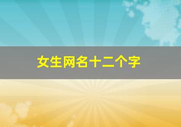 女生网名十二个字,网名女生霸气冷酷好听12个字