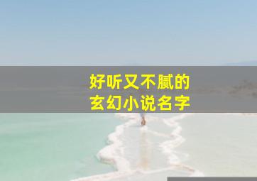 好听又不腻的玄幻小说名字