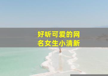 好听可爱的网名女生小清新,好听可爱的女网名大全