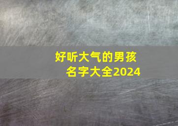 好听大气的男孩名字大全2024,2024年好听的男孩名字大全集