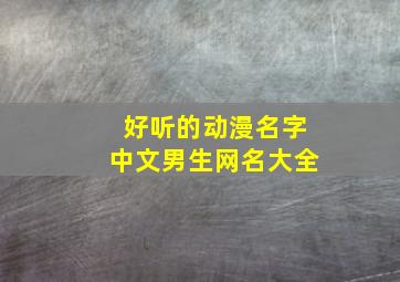 好听的动漫名字中文男生网名大全,超好听的动漫名字男