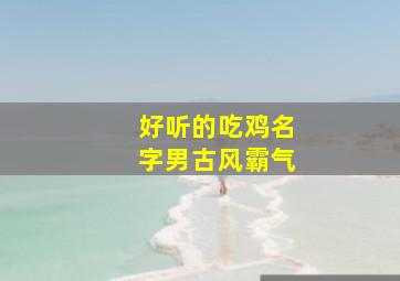 好听的吃鸡名字男古风霸气