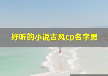 好听的小说古风cp名字男,古风小说名字大全男