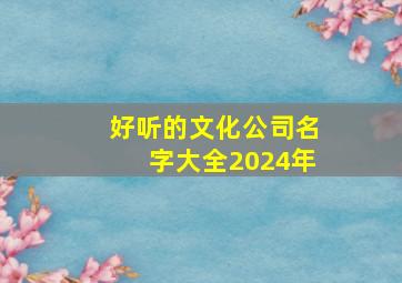 好听的文化公司名字大全2024年,文化公司名称大全简单大气