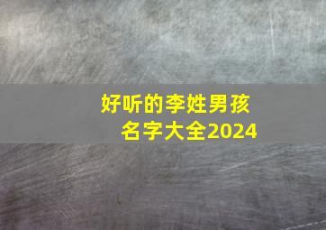 好听的李姓男孩名字大全2024,好听的李姓男孩名字大全2024年