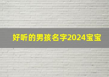 好听的男孩名字2024宝宝,2024男孩名字好听