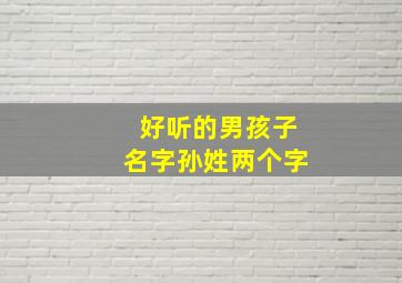 好听的男孩子名字孙姓两个字,好听的男孩子名字孙姓两个字有哪些