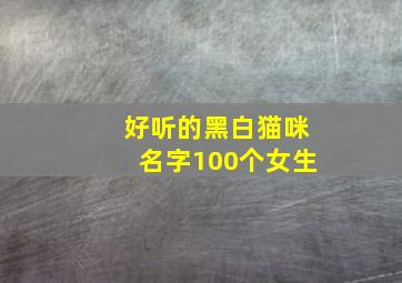 好听的黑白猫咪名字100个女生