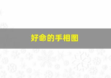 好命的手相图,好命的手相图解男