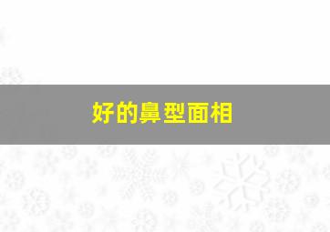 好的鼻型面相,面相学鼻型