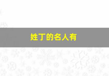 姓丁的名人有,历史名人上有没有姓丁的