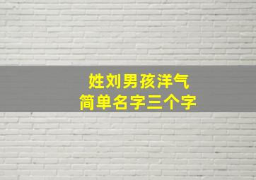 姓刘男孩洋气简单名字三个字,姓刘的男孩名字三个字