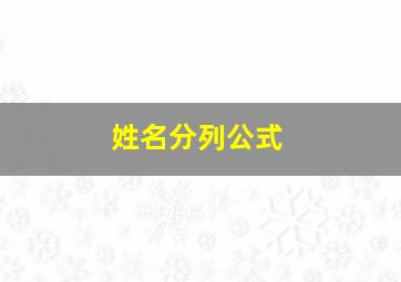 姓名分列公式,excel姓名分列