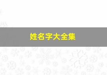 姓名字大全集,姓名名字大全集