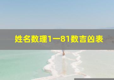 姓名数理1一81数吉凶表,取名笔画1一81吉凶表周易人格地格吉凶