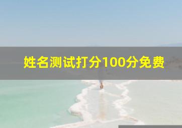 姓名测试打分100分免费