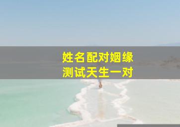 姓名配对姻缘测试天生一对