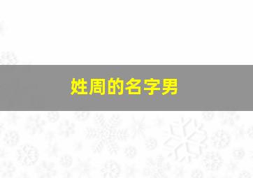 姓周的名字男,姓周男孩名字