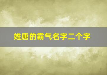 姓唐的霸气名字二个字,姓唐两个字