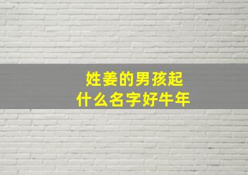 姓姜的男孩起什么名字好牛年,姓姜男宝宝取什么名字好听