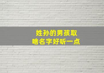 姓孙的男孩取啥名字好听一点