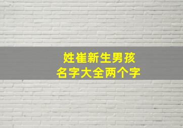 姓崔新生男孩名字大全两个字