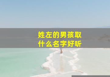 姓左的男孩取什么名字好听,姓左的男孩名字大全2024年