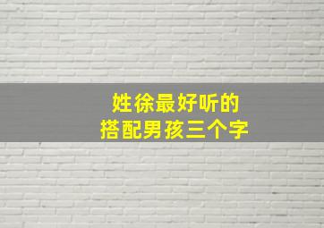 姓徐最好听的搭配男孩三个字,姓徐的起什么名字好男孩